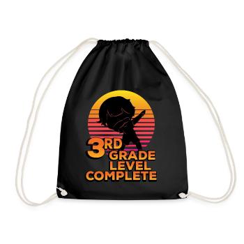 3rd grade Full silhouette dab end - Drawstring Bag - black - Front