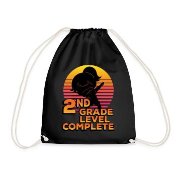 2nd Class Level Full Silhouette Dab End - Drawstring Bag - black - Front