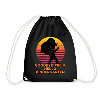 Goodbye Pre-k Hello Kindergarten Silhouette - Drawstring Bag - black - Front