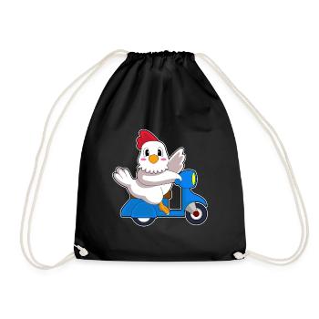 Chicken Scooter - Drawstring Bag - black - Front
