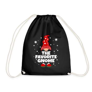Drôle de pyjama de famille Gnome préféré - Sac de sport léger - noir - Devant