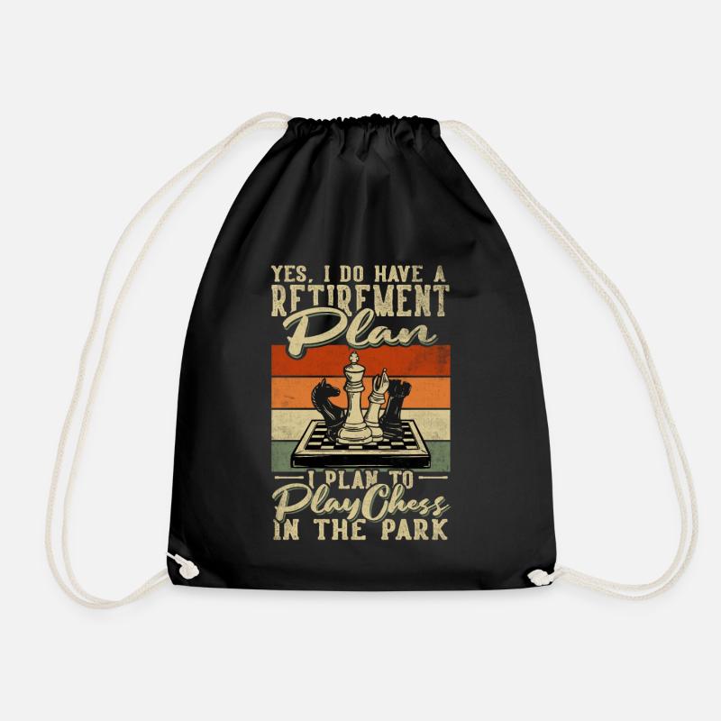 Retirement Plan Play Chess In The Park Chess - Turnbeutel - Schwarz