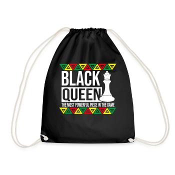 Black History Black Queen Chess African American - Turnbeutel - Schwarz - Vorne