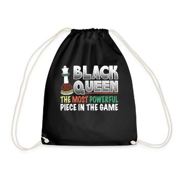 Black History Black Queen Chess African American - Turnbeutel - Schwarz - Vorne