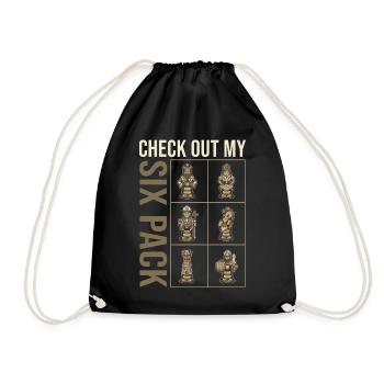 Check Out My Sixpack Funny Chess Player - Turnbeutel - Schwarz - Vorne
