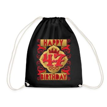 47. Geburtstag 47 Jahre alt Spruch, Vintage-Design - Turnbeutel - Schwarz - Vorne