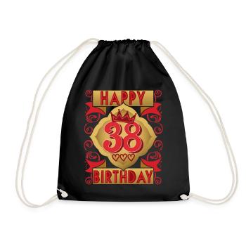 38. Geburtstag 38 Jahre alt Spruch, Vintage-Design - Turnbeutel - Schwarz - Vorne