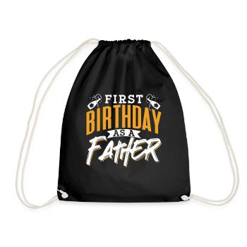 Erster Geburtstag Als Vater Papi Papa Party - Turnbeutel - Schwarz - Vorne