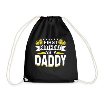 Erster Geburtstag Als Papi Vater Papa Party - Turnbeutel - Schwarz - Vorne