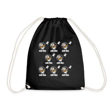 Billiard 8-Ball Pool Billiard Ball Dabbing Dance B - Drawstring Bag - black - Front