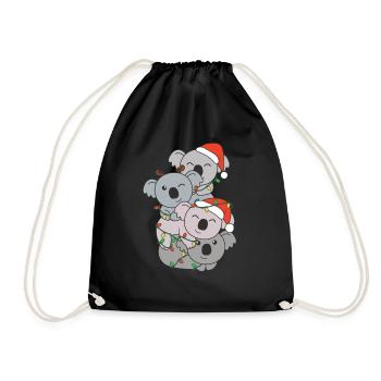 Koala Arbre de Noël Animaux de Noël Koalas - Sac de sport léger - noir - Devant