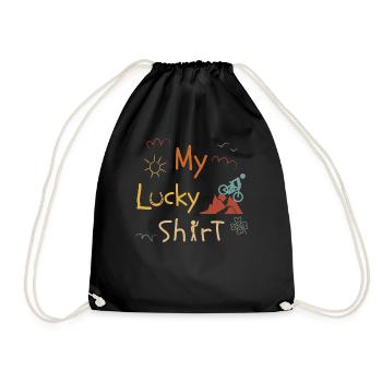 MTB Mountain Bike MTB Bike Funny Vintage - Drawstring Bag - black - Front