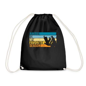 Aikido Is My Favorite Season - Drawstring Bag - black - Front
