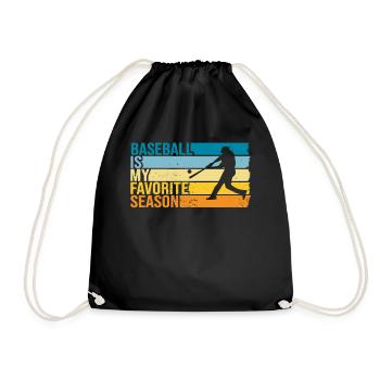 Baseball Is My Favorite Season - Drawstring Bag - black - Front