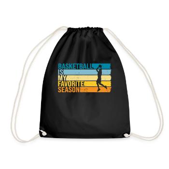 Basketball Is My Favorite Season - Drawstring Bag - black - Front