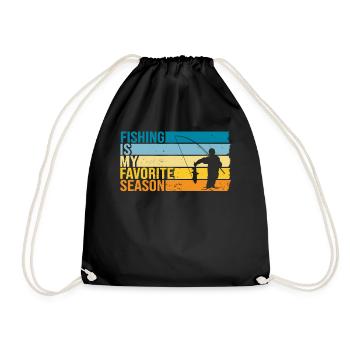 Fishing Is My Favorite Season - Drawstring Bag - black - Front