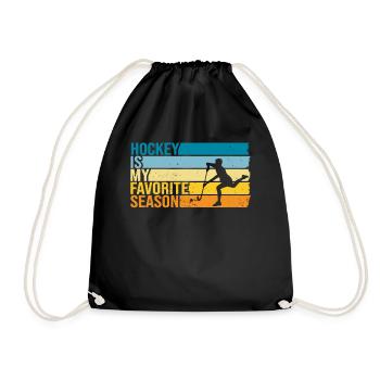 Hockey Is My Favorite Season - Drawstring Bag - black - Front