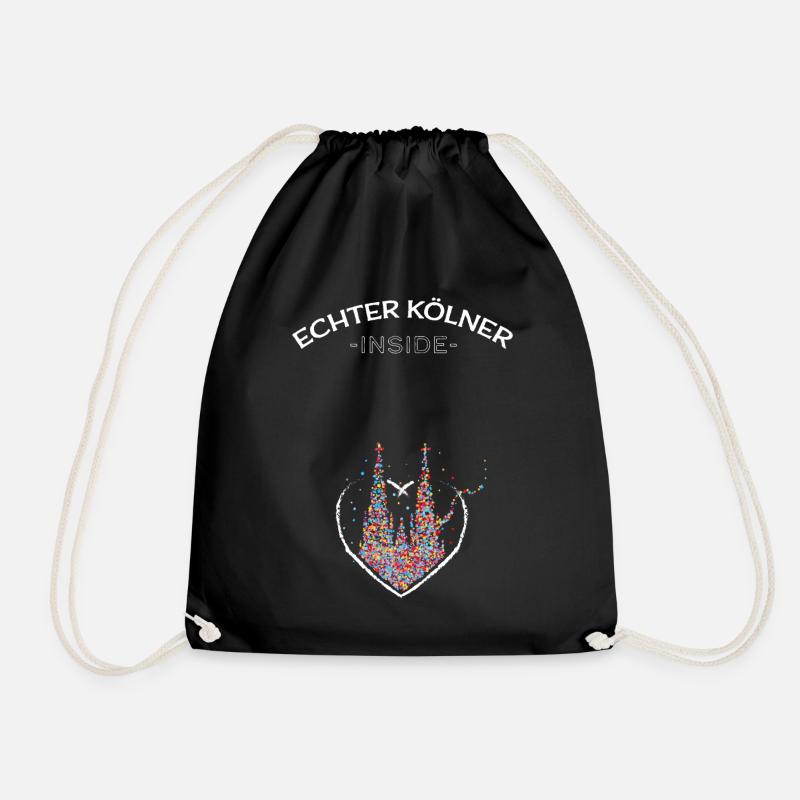 Cathédrale de Cologne Carnaval Confettis Bébé Enceinte Ventre - Sac de sport léger - noir