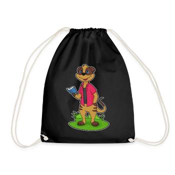 Meerkat Book - Drawstring Bag - black - Front