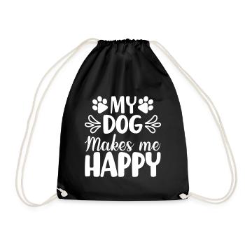 My Dog Makes Me Happy - Drawstring Bag - black - Front