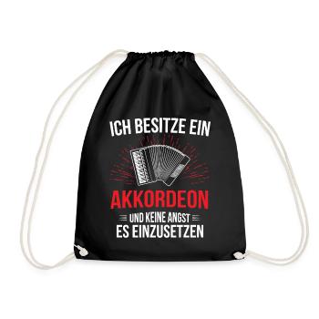 Ziehharmonika Steirische Harmonika Akkordeon - Turnbeutel - Schwarz - Vorne