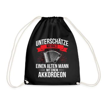 Ziehharmonika Steirische Harmonika Akkordeon - Turnbeutel - Schwarz - Vorne