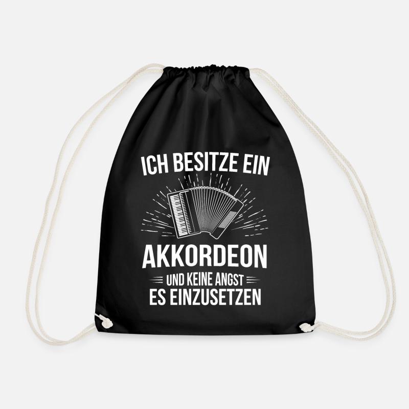 Ziehharmonika Steirische Harmonika Akkordeon - Turnbeutel - Schwarz