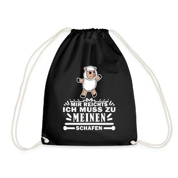 Schaf Schafe - Turnbeutel - Schwarz - Vorne