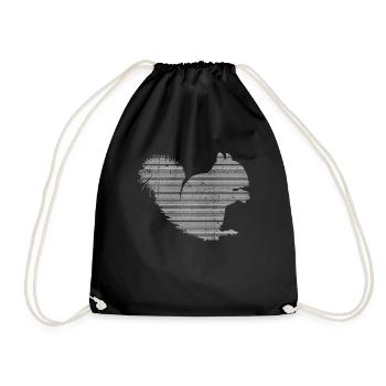 Squirrel - Drawstring Bag - black - Front