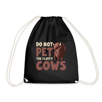 Ne caressez pas les vaches moelleuses Vache Bison Buffle - Sac de sport léger - noir - Devant