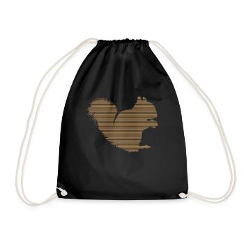 Squirrel - Drawstring Bag - black - Front