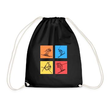 Four Skiers - Skiing Winter Sports - Turnbeutel - Schwarz - Vorne
