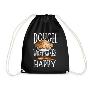 Dough What Bakes You Happy Bäckerei - Turnbeutel - Schwarz - Vorne