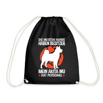 Mein Akita Inu hat Personal japanischer Spitz - Turnbeutel - Schwarz - Vorne