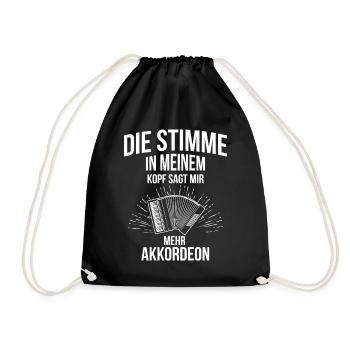 Ziehharmonika Steirische Harmonika Akkordeon - Turnbeutel - Schwarz - Vorne