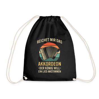 Ziehharmonika Steirische Harmonika Akkordeon - Turnbeutel - Schwarz - Vorne