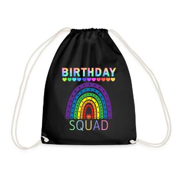 Birthday Squad Regenbogen LGBTQ - Turnbeutel - Schwarz - Vorne