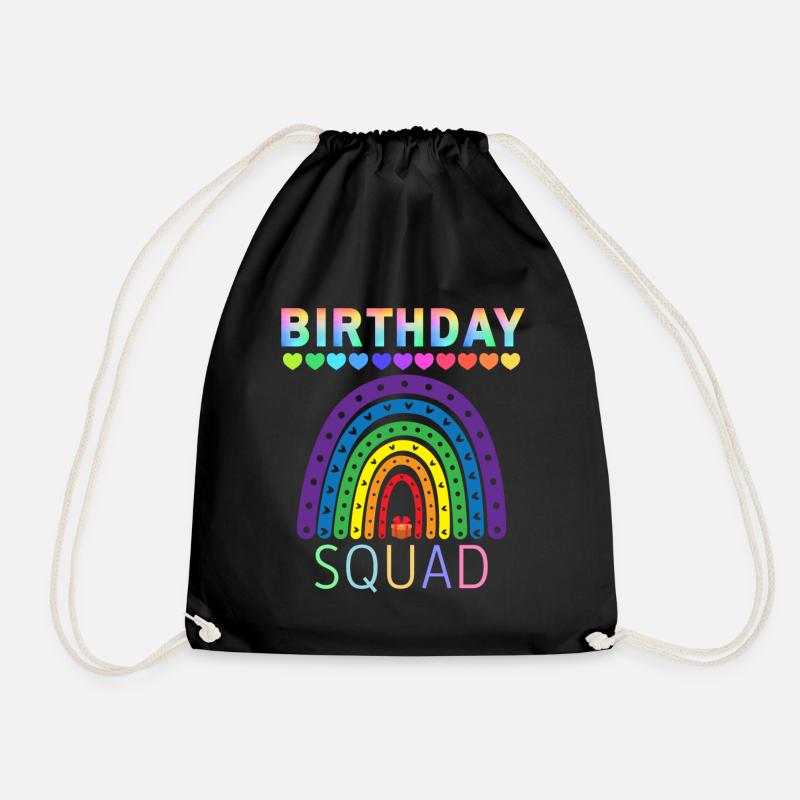 Birthday Squad Regenbogen LGBTQ - Turnbeutel - Schwarz