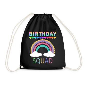 Birthday Squad Regenbogen LGBTQ - Turnbeutel - Schwarz - Vorne