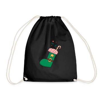 Chaussette de Noël - Sac de sport léger - noir - Devant