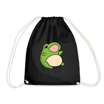 Frosch Comic Zeichnung Lustig - Turnbeutel - Schwarz - Vorne
