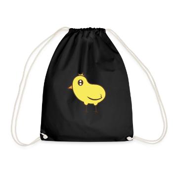 Vogel Gelb Kawaii - Turnbeutel - Schwarz - Vorne