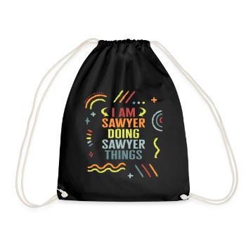 Weihnachtshemd, ich bin Sawyer Doing Sawyer Things - Turnbeutel - Schwarz - Vorne
