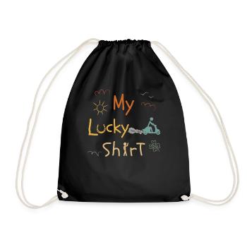 Scooter Rider Moped Moped Scooter Driver Vintage - Drawstring Bag - black - Front