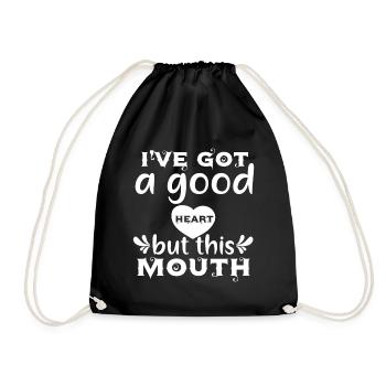 J’ai un bon cœur mais cette bouche - Sac de sport léger - noir - Devant