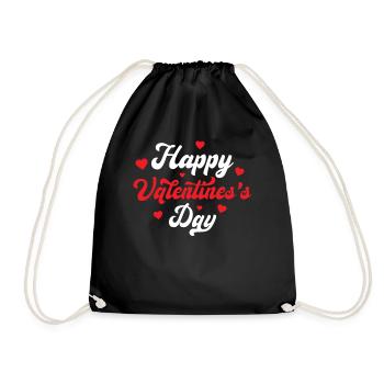 Happy Valentine's Day - Drawstring Bag - black - Front