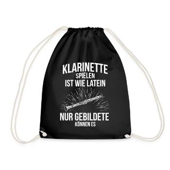 Klarinette Klarinettenspieler Klarinettist - Turnbeutel - Schwarz - Vorne