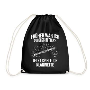 Klarinette Klarinettenspieler Klarinettist - Turnbeutel - Schwarz - Vorne