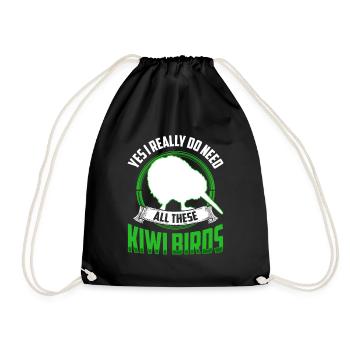 Brauche diese Kiwi Vögel Neuseeland Kiwi Vogel - Turnbeutel - Schwarz - Vorne
