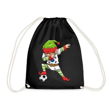 Soccer Boy Dabbing Elf Squad Weihnachtstrikot - Turnbeutel - Schwarz - Vorne